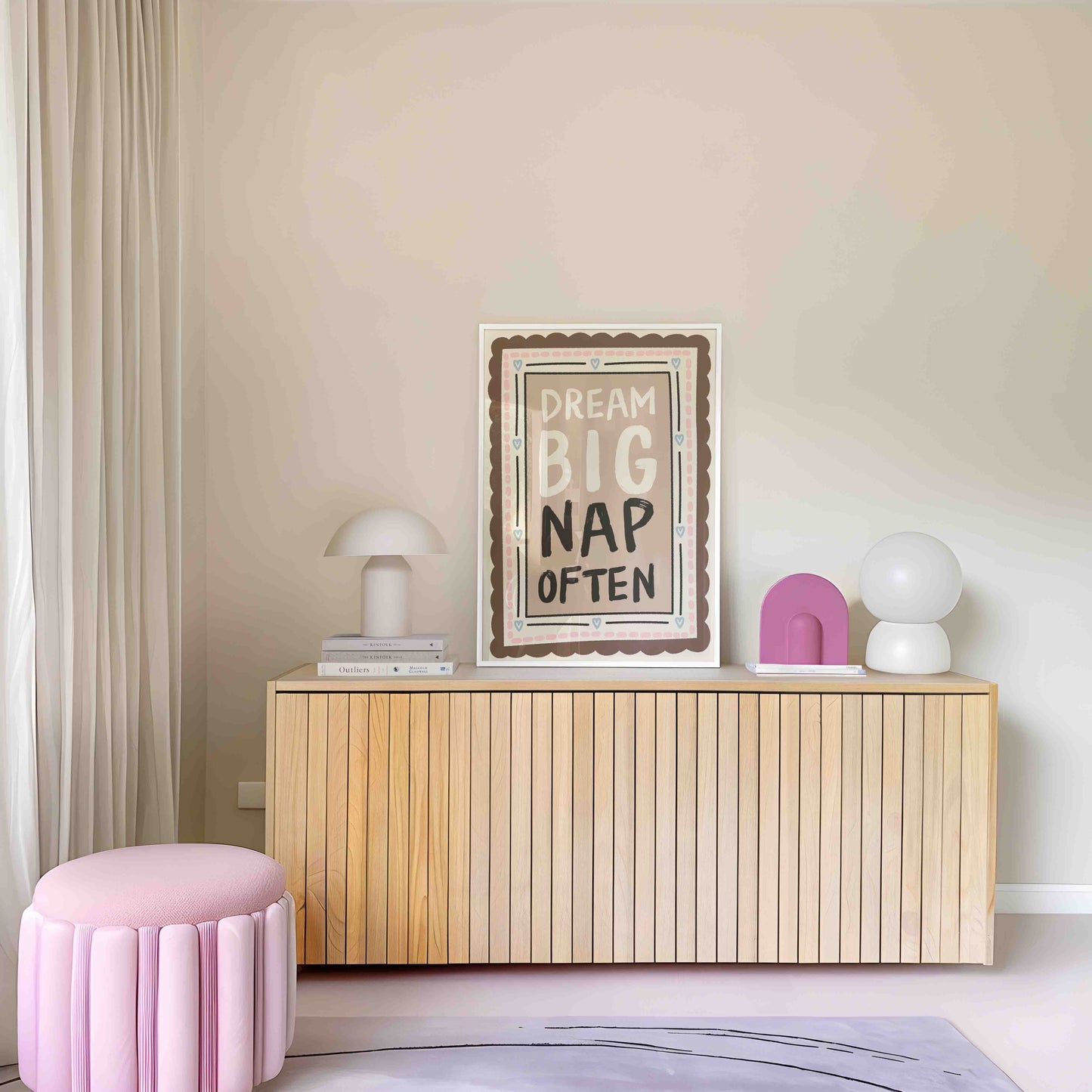 Dream Big Nap Often Art Print