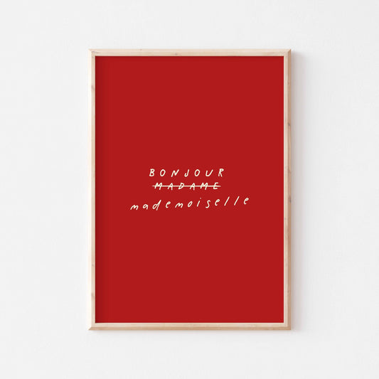 Bonjour Mademoiselle Art Print - Posterami
