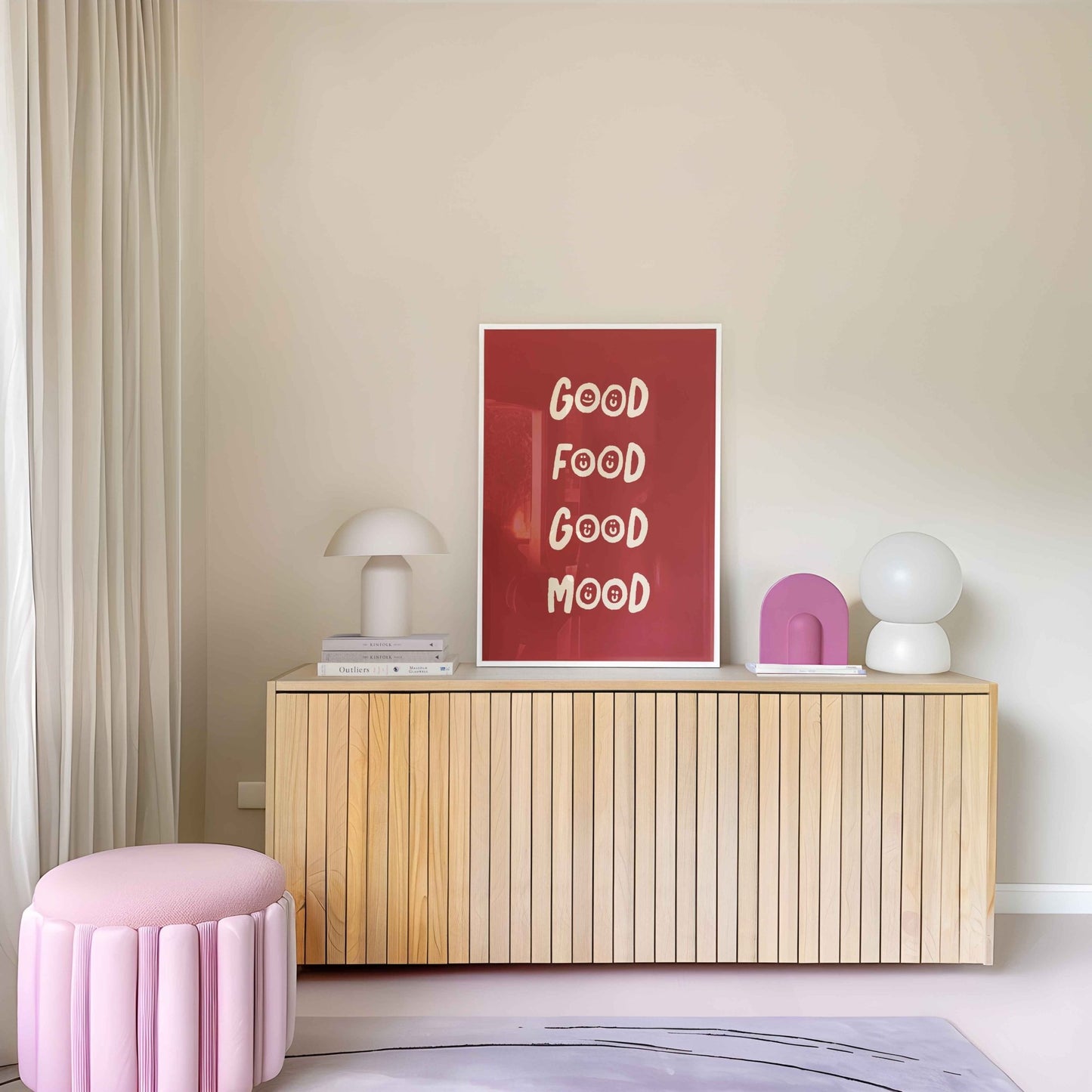 Good Food Good Mood Art Print - Posterami