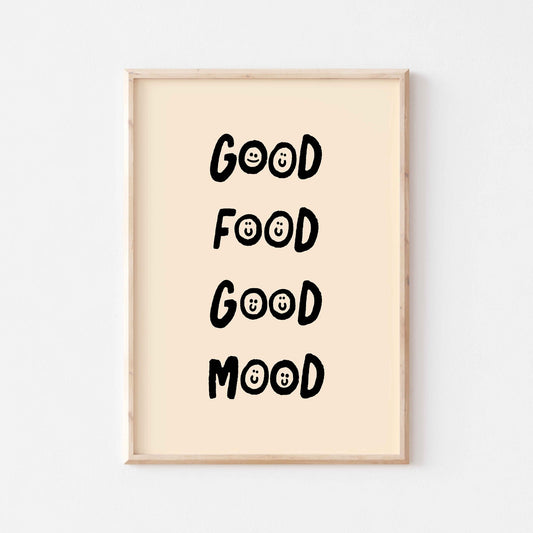 Good Food Good Mood Art Print - Posterami