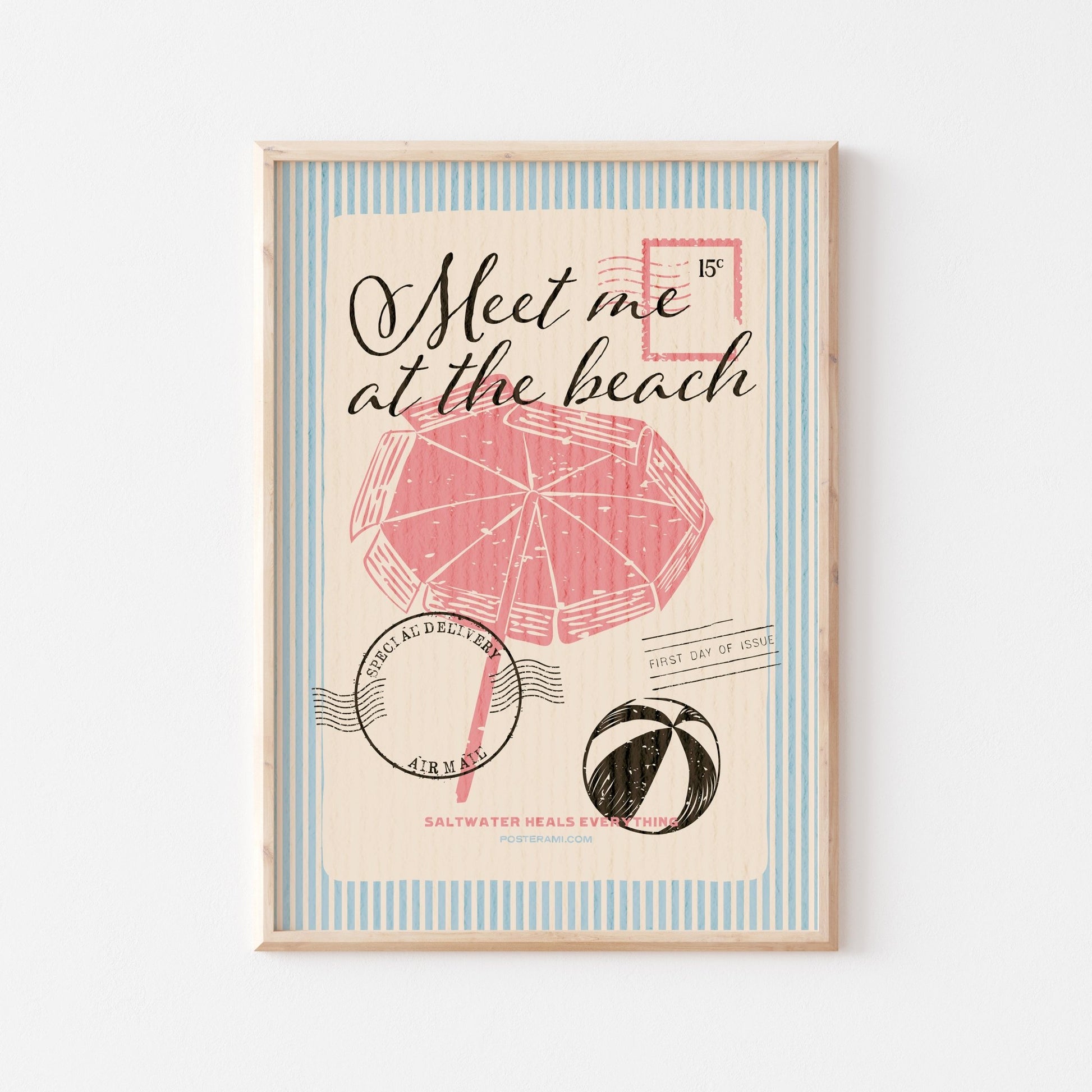 Meet Me At The Beach Art Print - Posterami