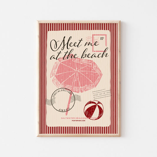 Meet Me At The Beach Art Print - Posterami