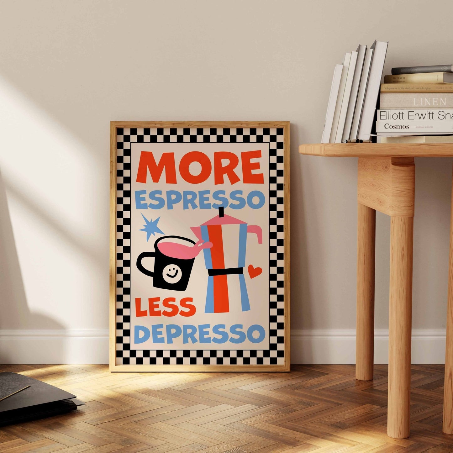 More Espresso Less Depresso Art Print - Posterami