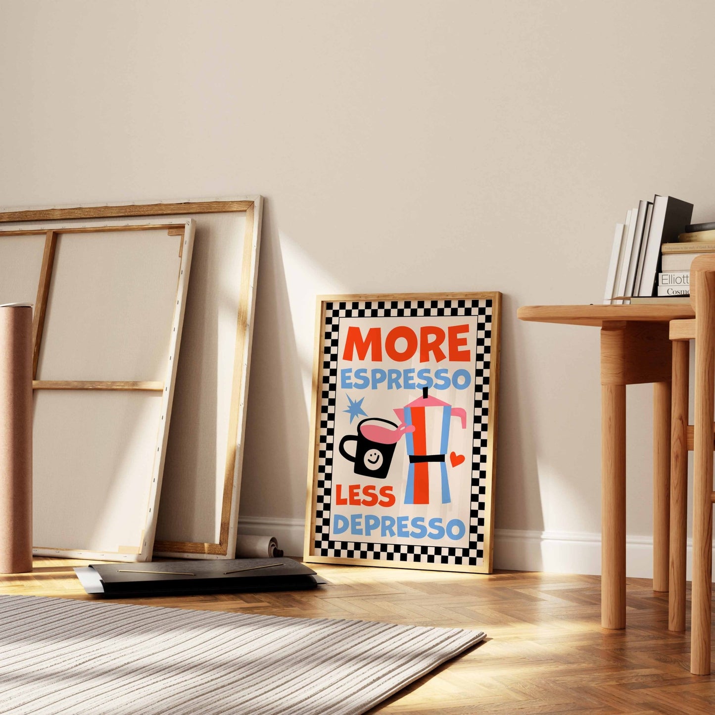 More Espresso Less Depresso Art Print - Posterami
