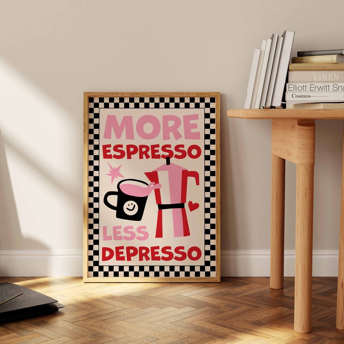 More Espresso Less Depresso Art Print - Posterami
