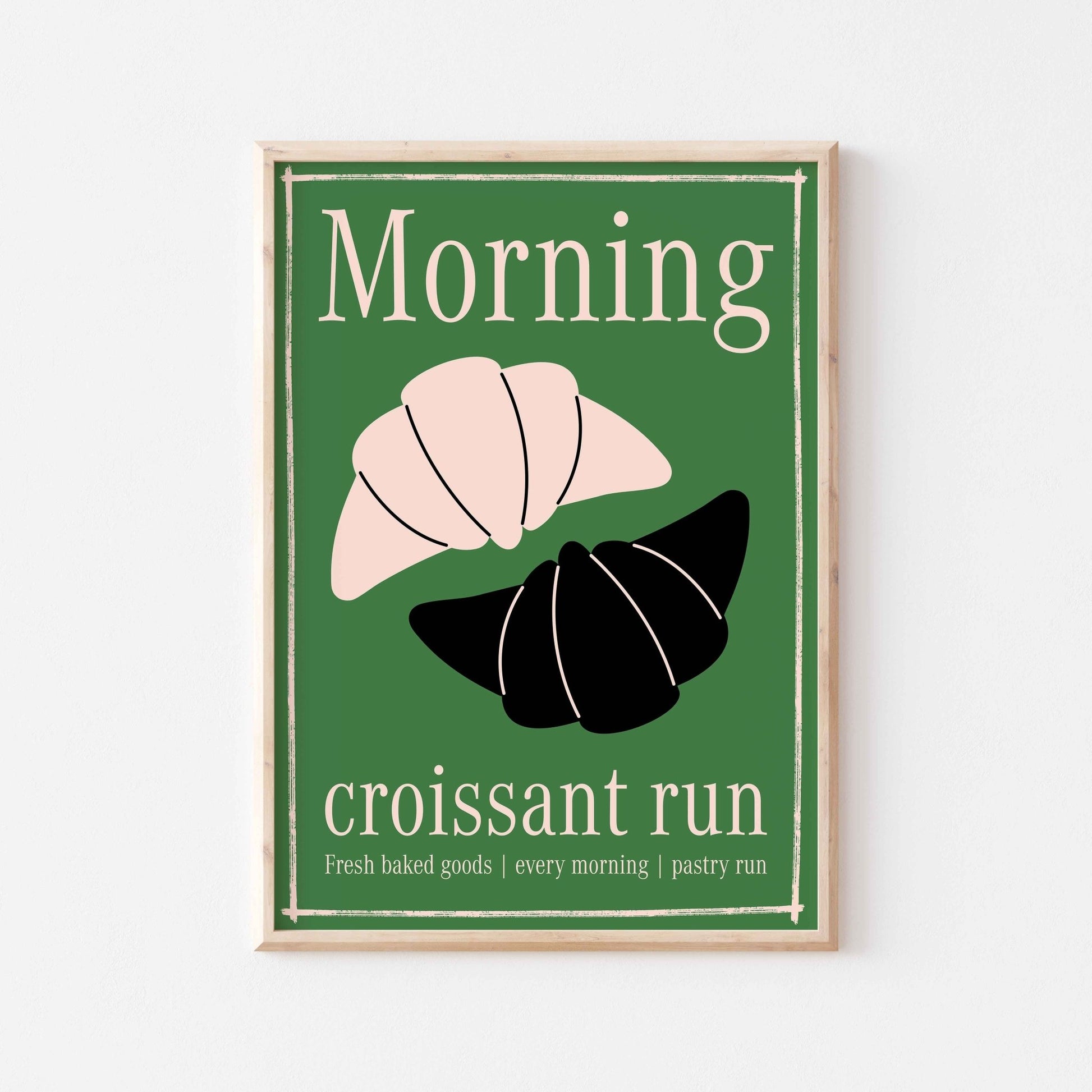 Morning Croissant Run Art Print - Posterami