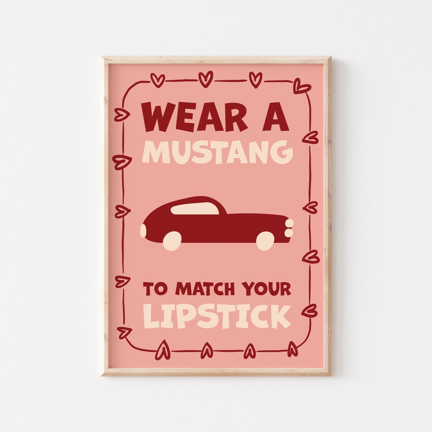 Mustang And Lipstick Art Print - Posterami
