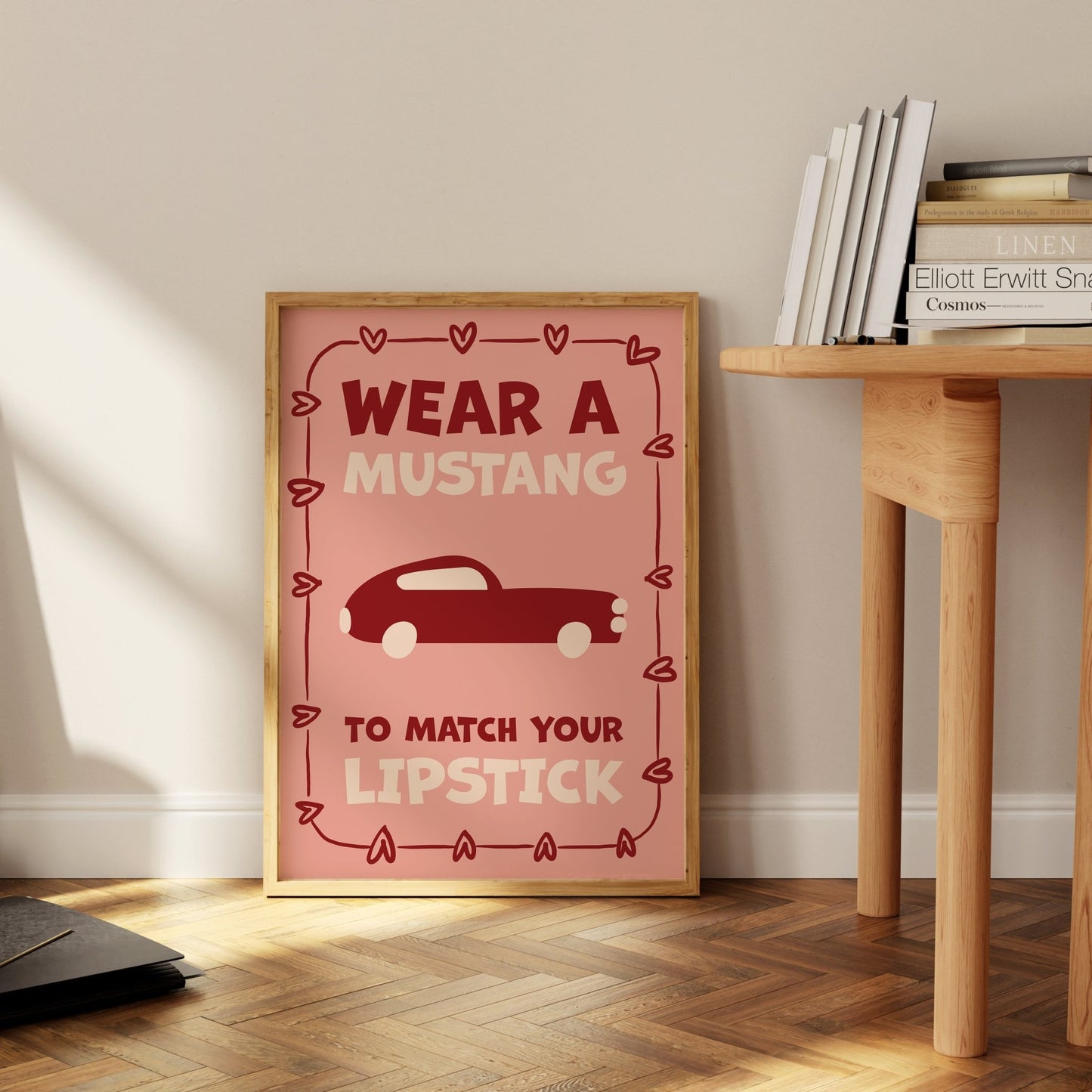 Mustang And Lipstick Art Print - Posterami