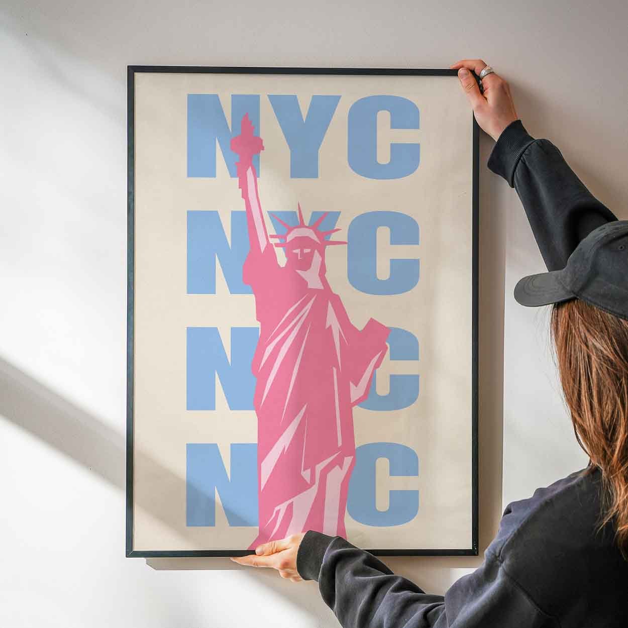 NYC Print Blue - Posterami