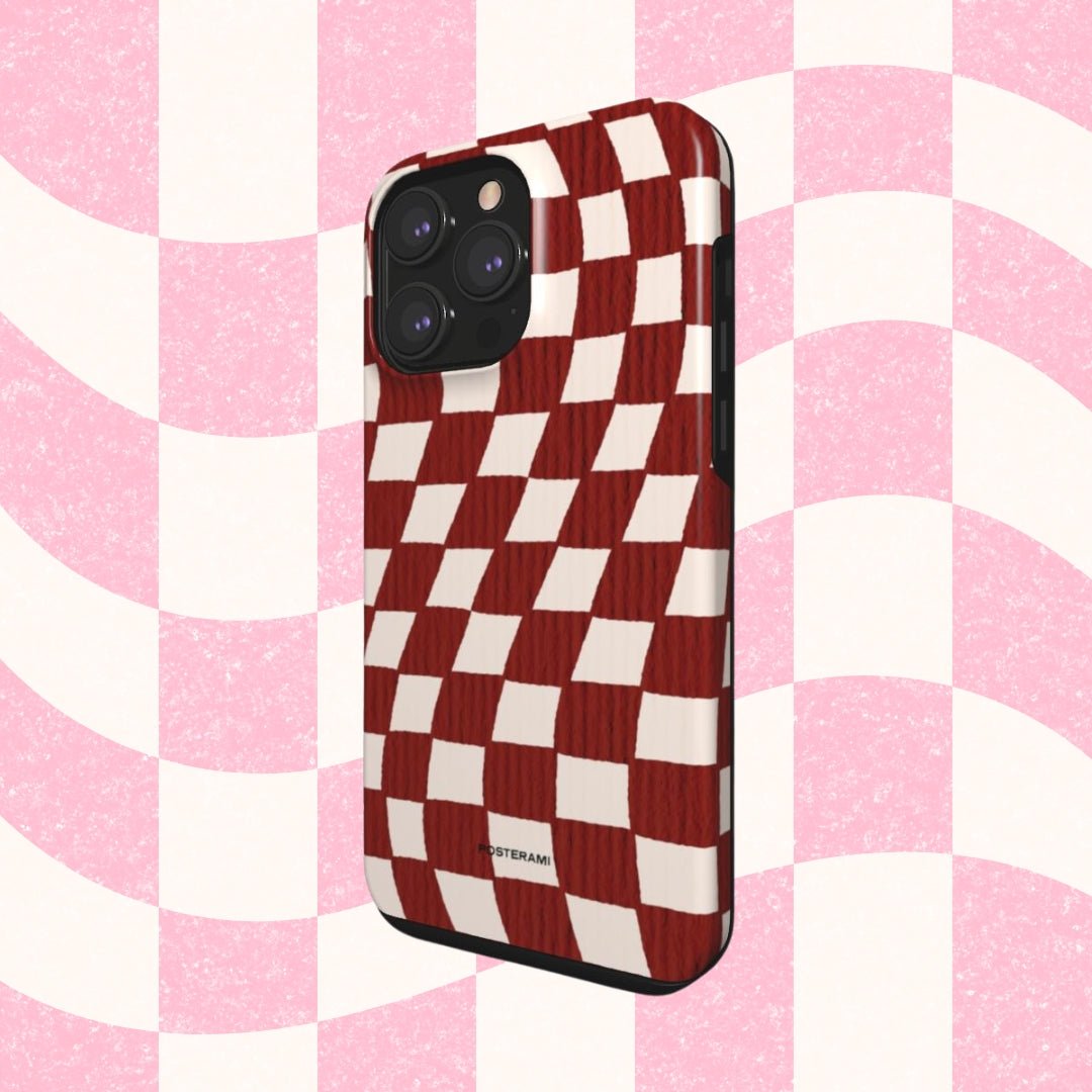 Red Checkers Tough Phone Case - Posterami
