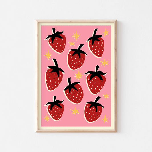Strawberries Art Print - Posterami
