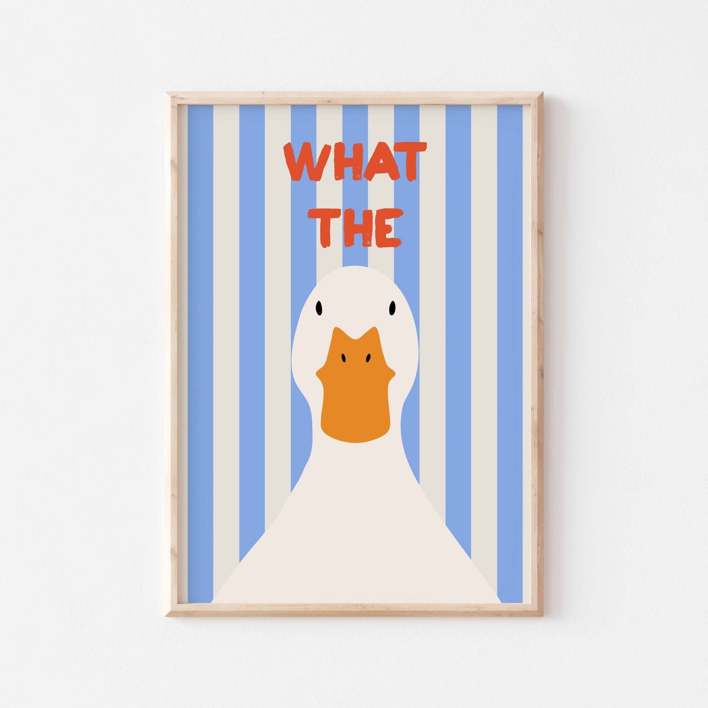 What The Duck Blue Striped Art Print - Posterami