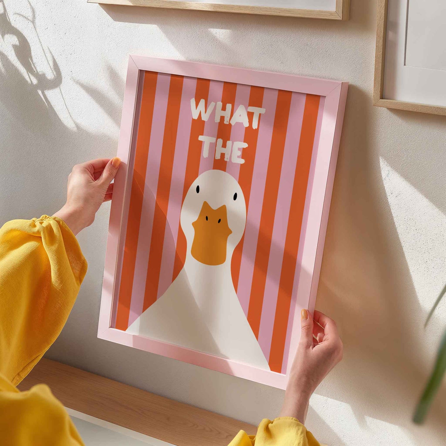 What The Duck Striped Art Print - Posterami