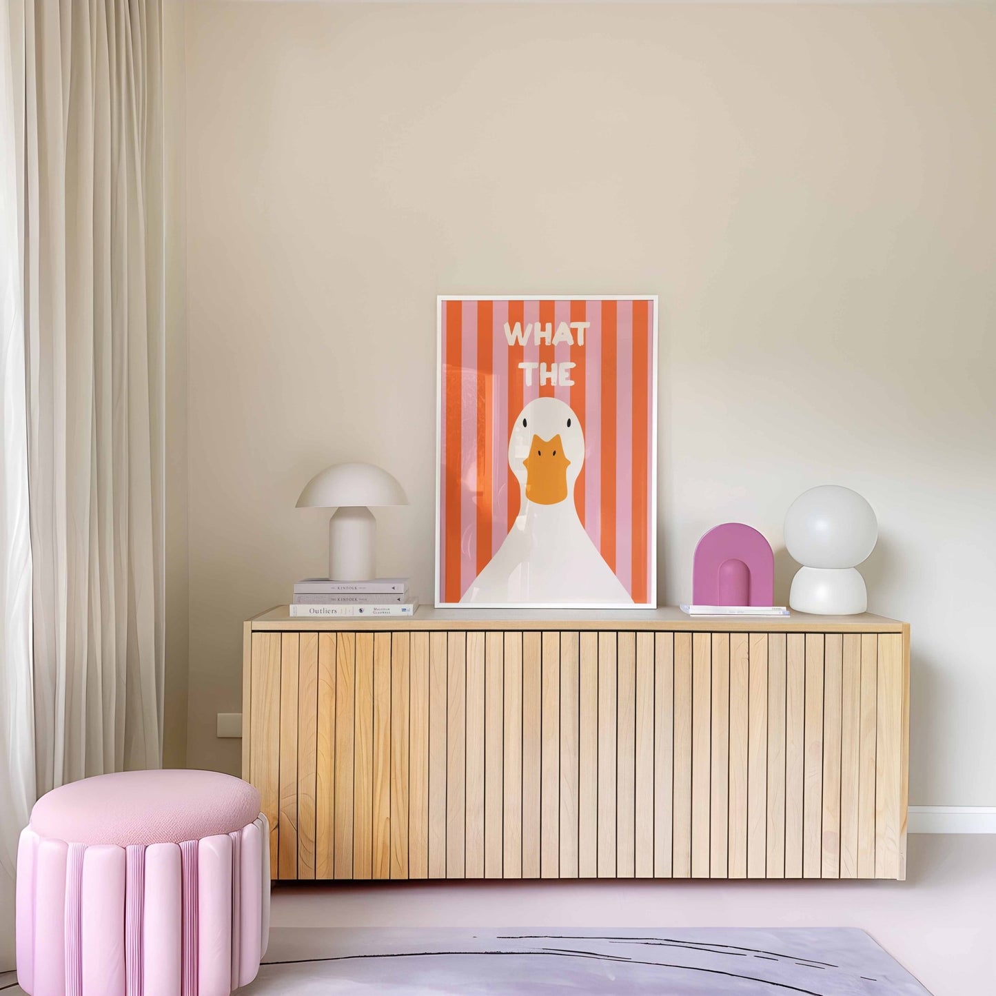 What The Duck Striped Art Print - Posterami