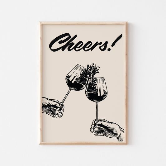 Cheers! Wine Art Print - POSTERAMI