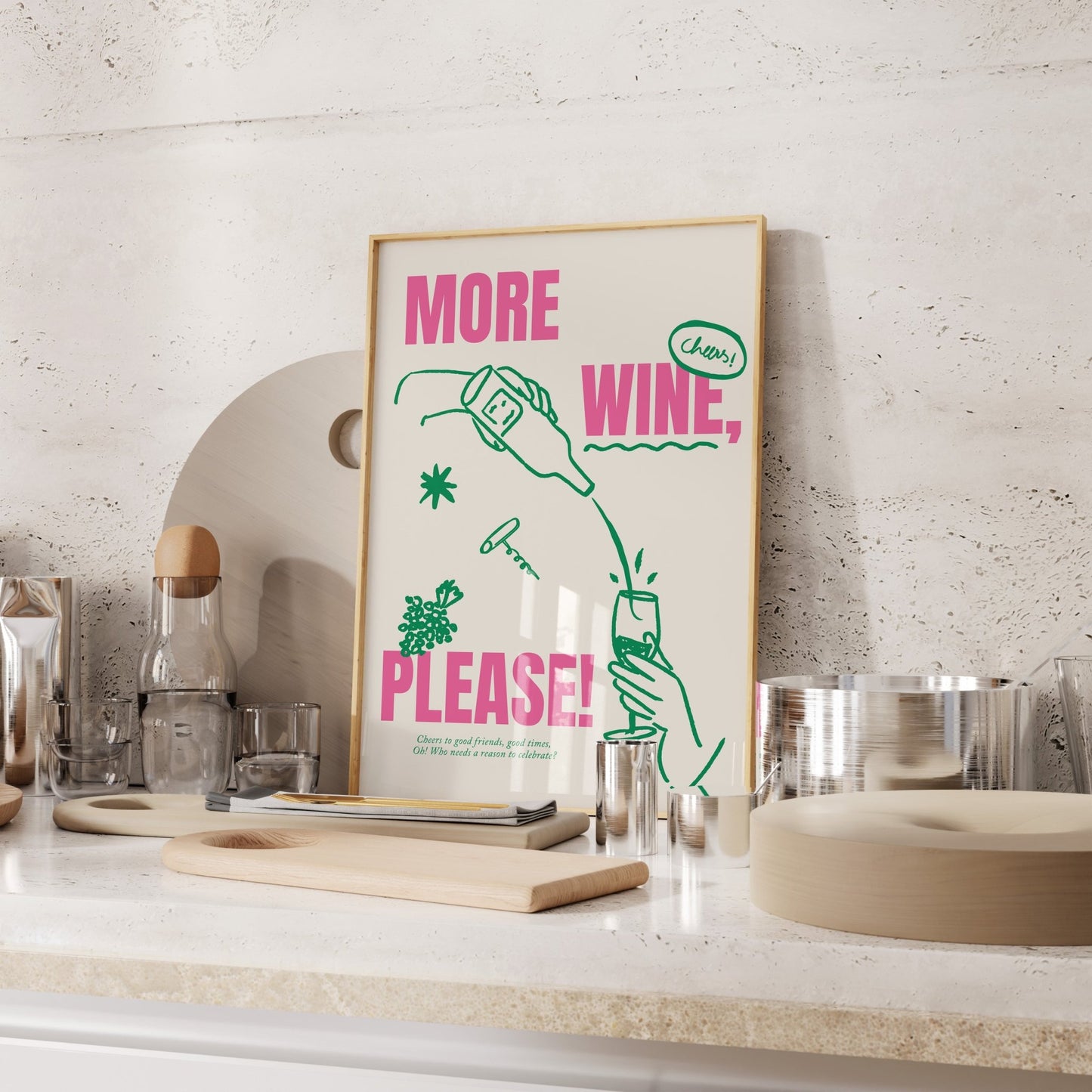 More Wine Please Art Print - Posterami