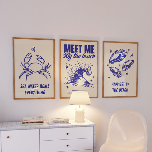 Beach Art Prints No. 10 Set of 3