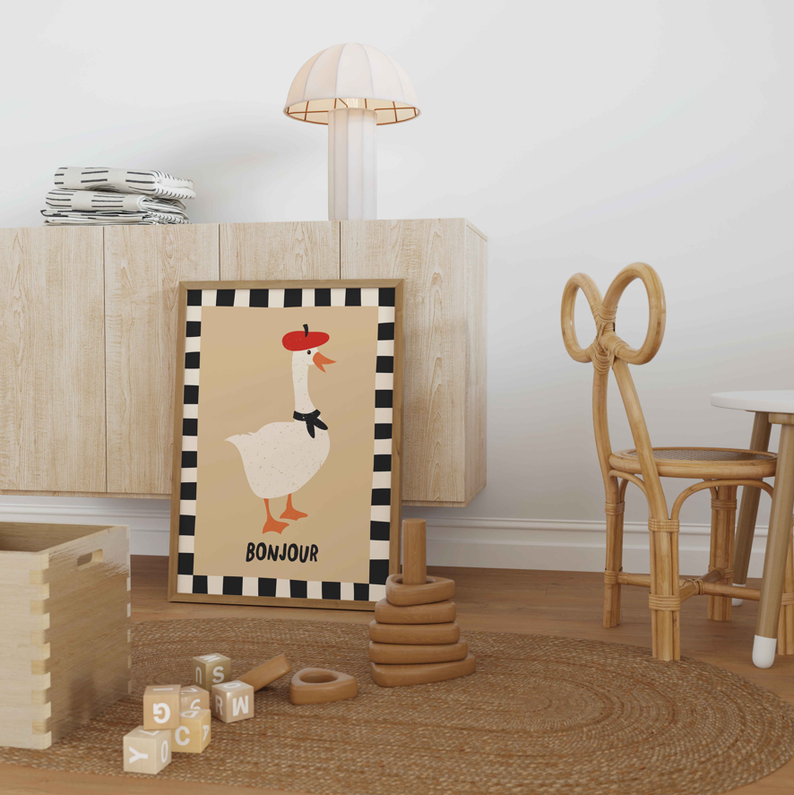 Bonjour Goose Art Print