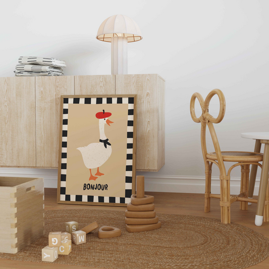 Bonjour Goose Art Print