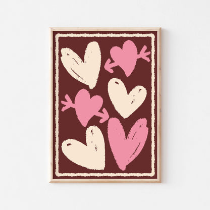Impression d'art de coeurs
