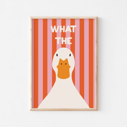 Impression d'art rayée What The Duck