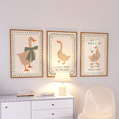 Ensemble de 3 impressions d'art Silly Goose