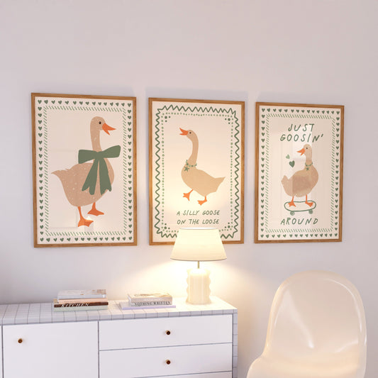 Silly Goose Art Print Set of 3