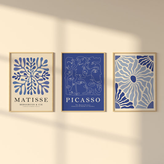 Blue Gallery Wall Set (A4 size) - Posterami