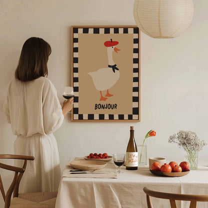 Bonjour Goose Art Print - Posterami