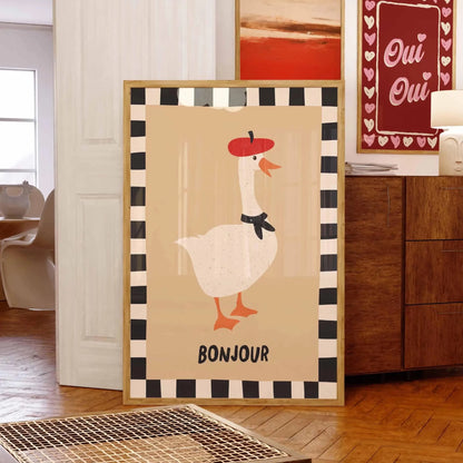 Bonjour Goose Art Print - Posterami