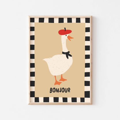 Bonjour Goose Art Print - Posterami