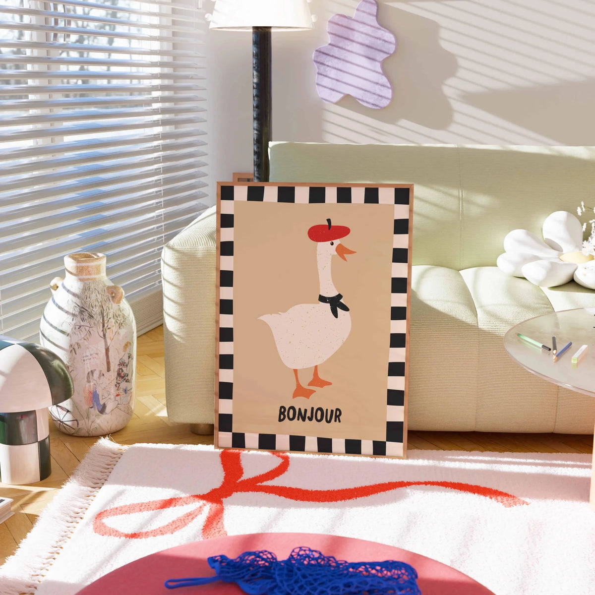 Bonjour Goose Art Print - Posterami