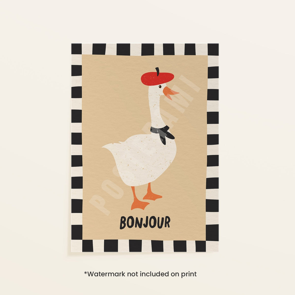 Bonjour Goose Art Print - Posterami
