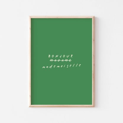 Bonjour Mademoiselle Art Print - Posterami