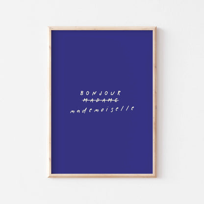 Bonjour Mademoiselle Art Print - Posterami