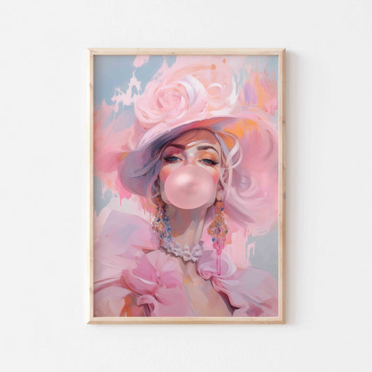 Bubble Gum Lady Art Print No. 1 - Posterami