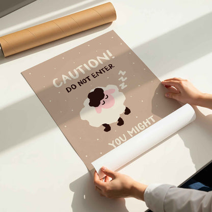 Caution! You Might Fall Asleep Art Print - Posterami