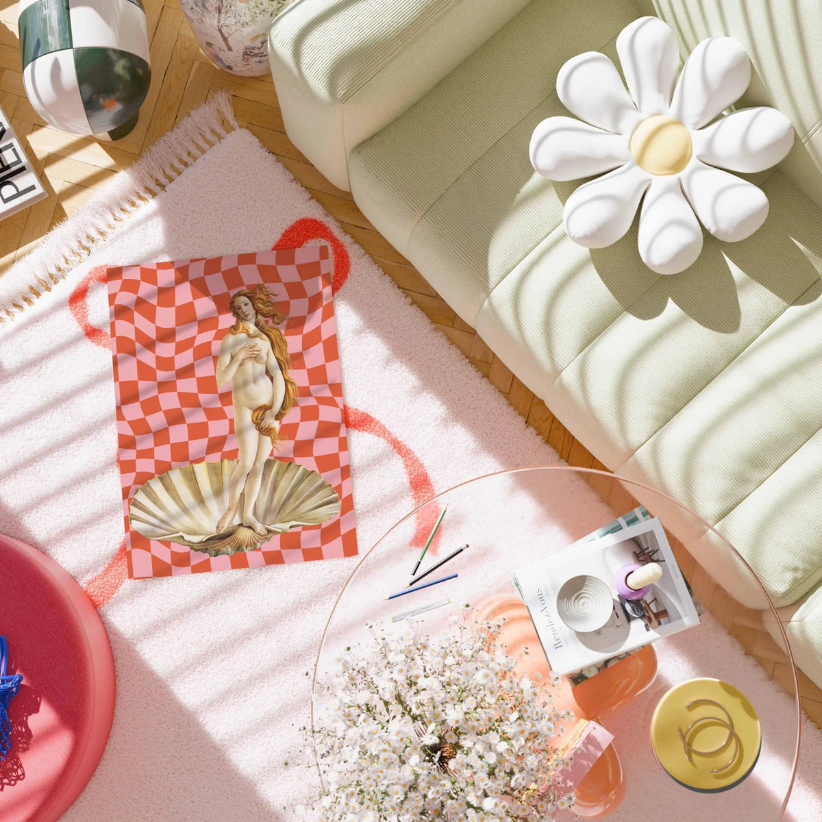 Checkered Venus Print - Posterami