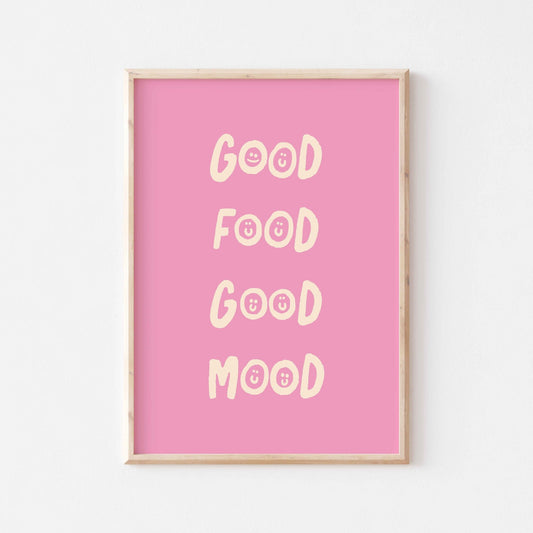 Good Food Good Mood Art Print - Posterami