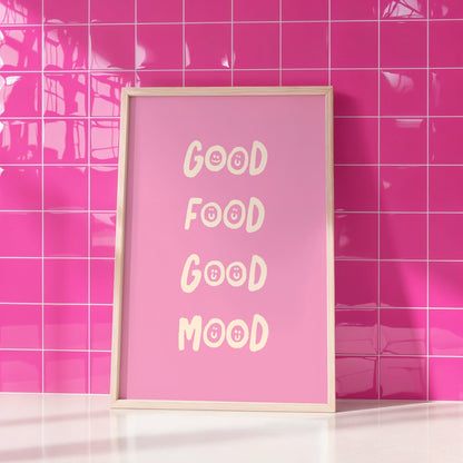 Good Food Good Mood Art Print - Posterami