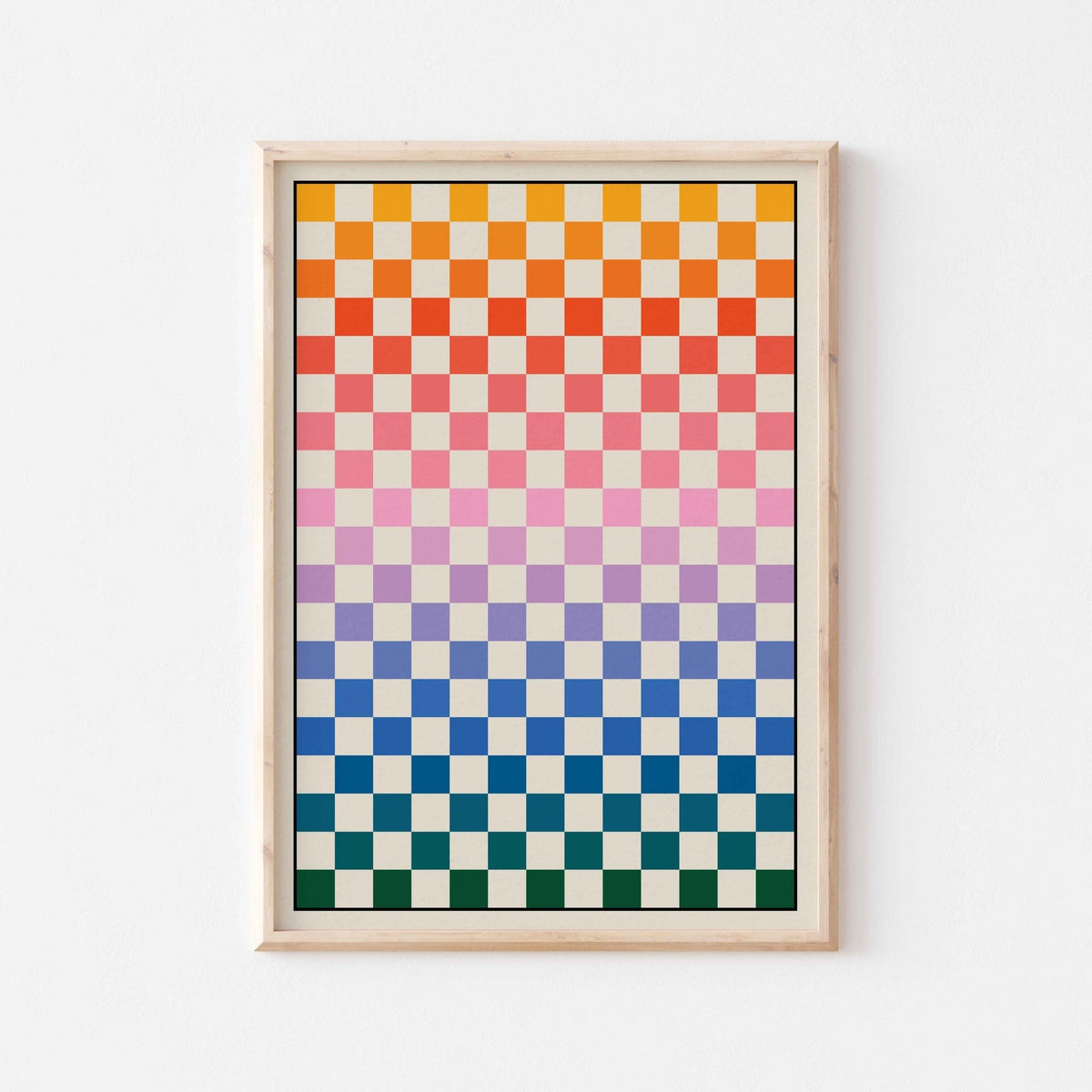 Checker Pattern Gradation Gradient Checkerboard Art Print – Posterami