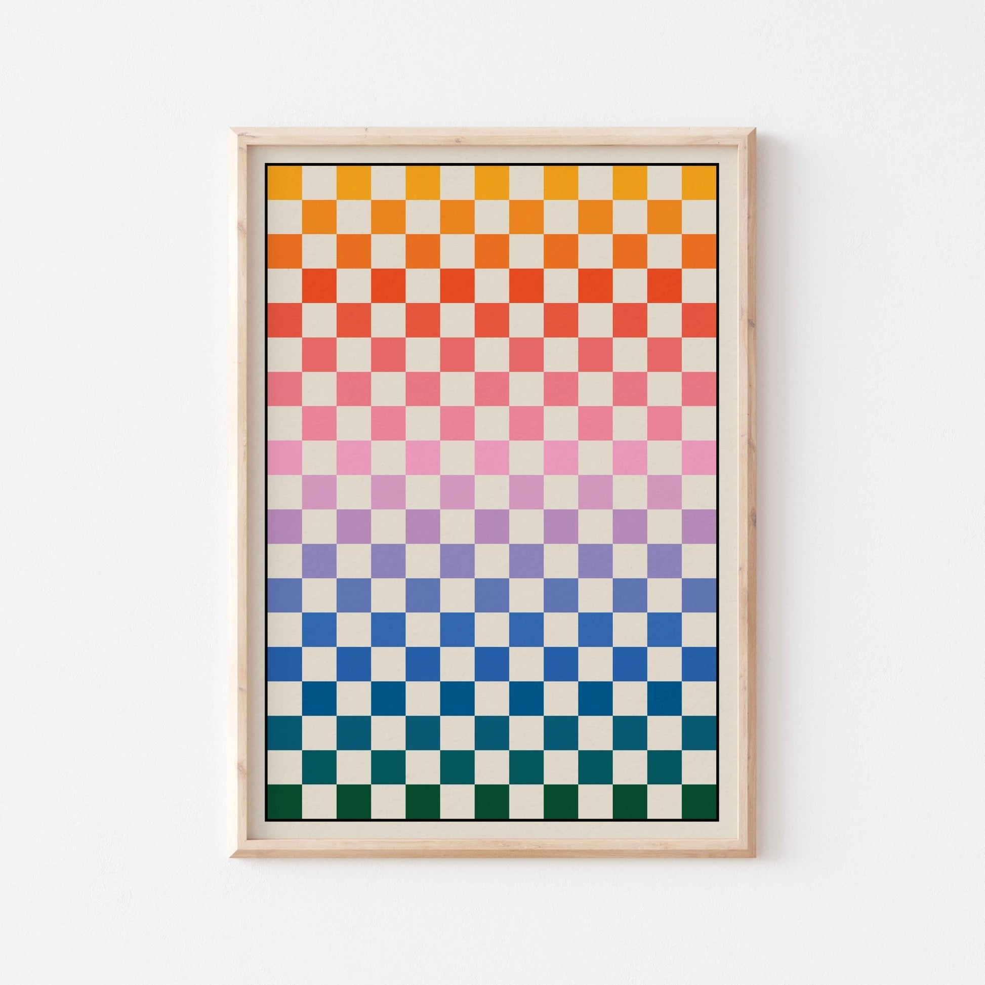 Gradient Checkerboard Art Print - Posterami