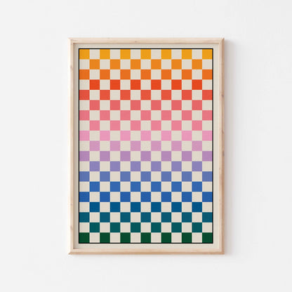 Gradient Checkerboard Art Print - Posterami