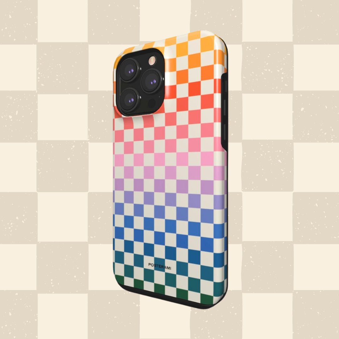 Gradient Checkers Tough Phone Case - Posterami