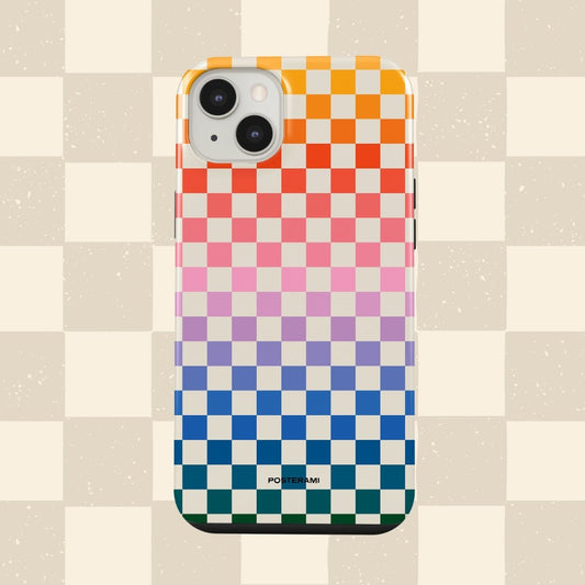 Gradient Checkers Tough Phone Case - Posterami