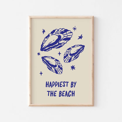 Happiest By The Beach Art Print - Posterami