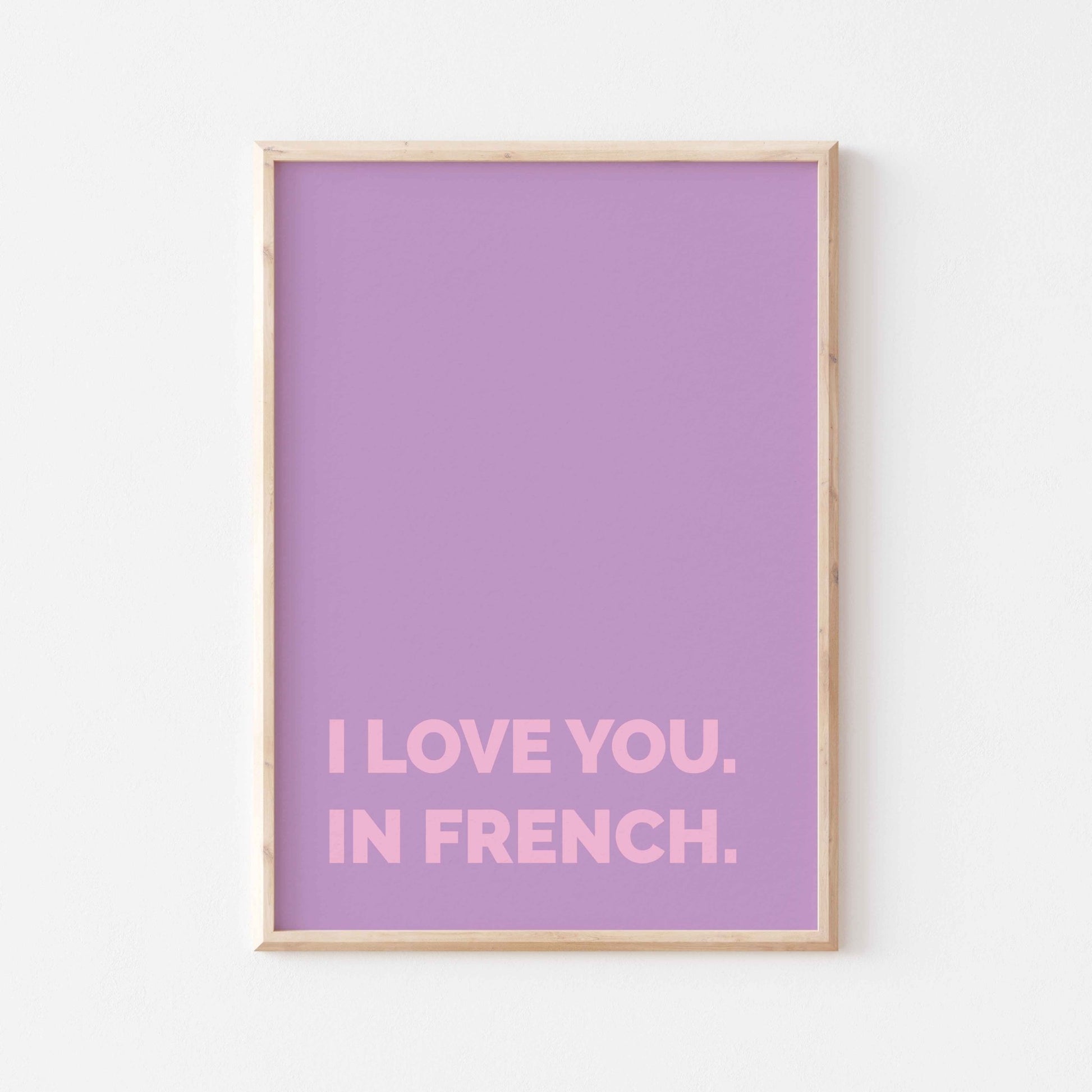 I Love You In French Purple Art Print - Posterami