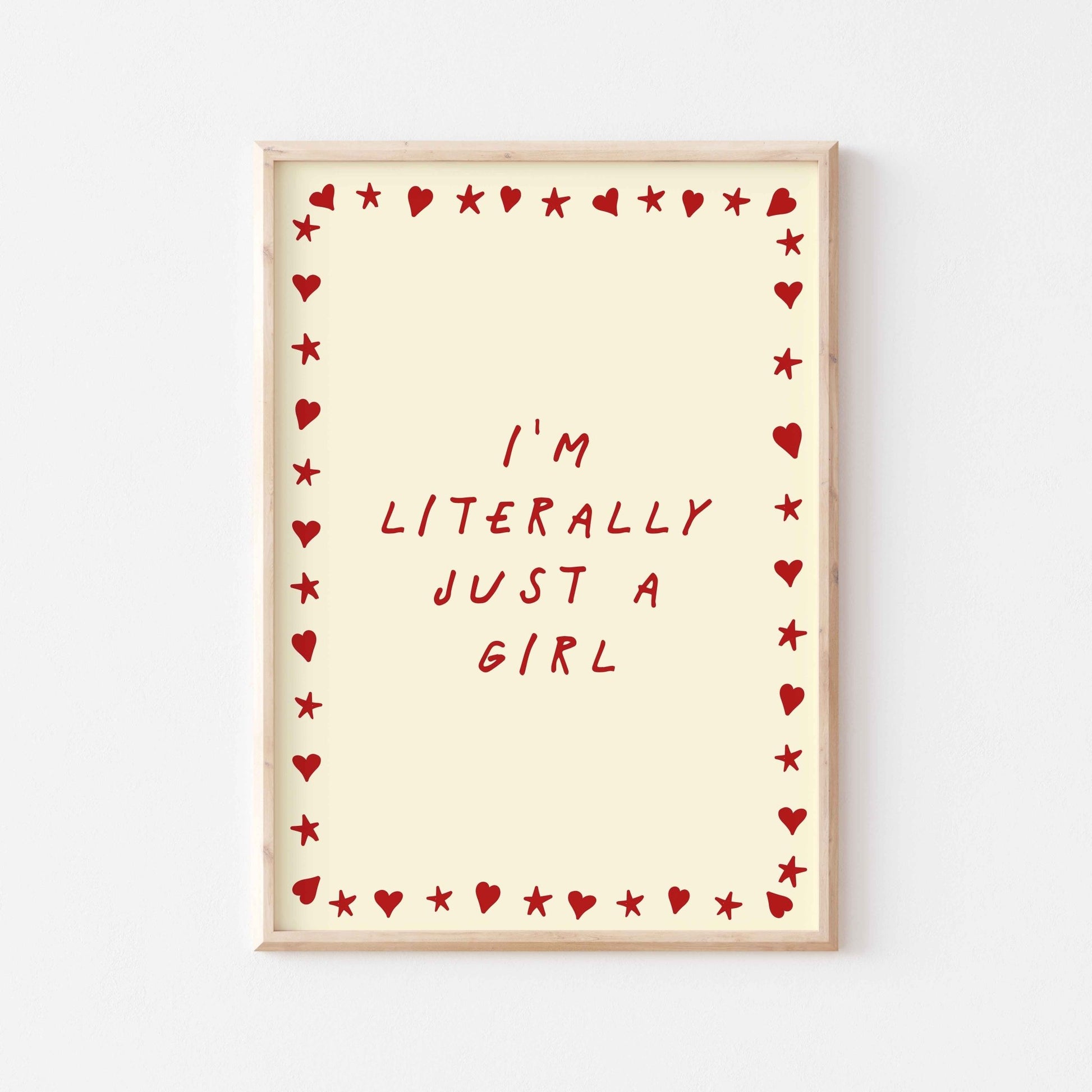 I'm Just A Girl Art Print - Posterami