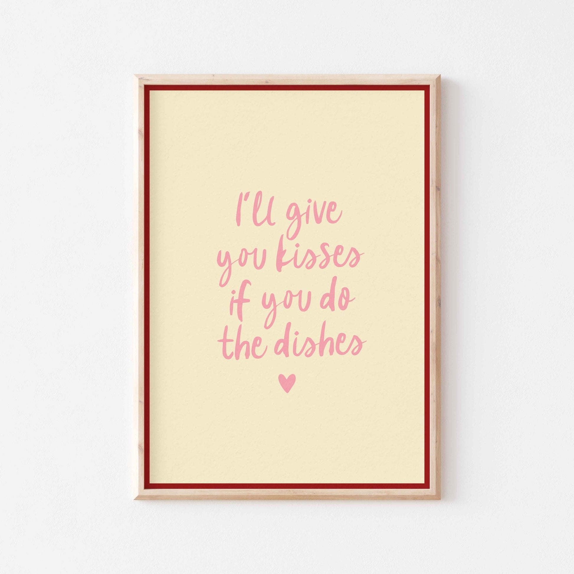 Kisses and Dishes Art Print - Posterami