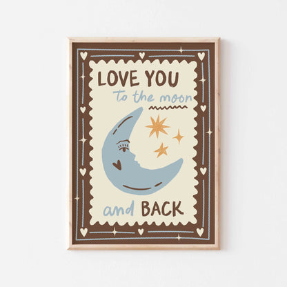 Love You To The Moon And Back Art Print - Posterami